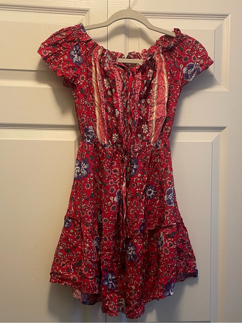 Boho Floral Off The Shoulder Mini Dress